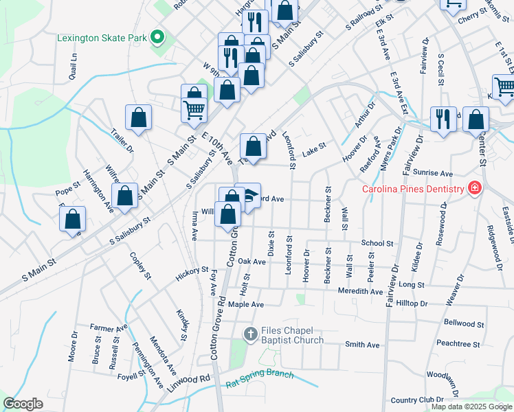 map of restaurants, bars, coffee shops, grocery stores, and more near 304 Holt Street in Lexington