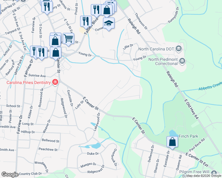 map of restaurants, bars, coffee shops, grocery stores, and more near 101 Dearr Drive in Lexington