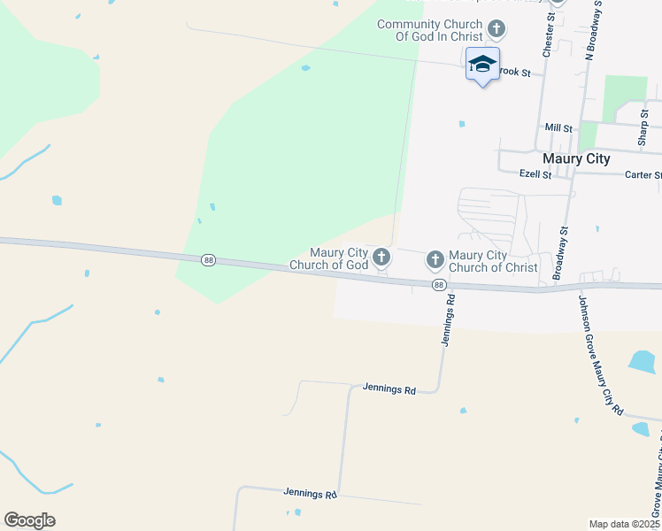 map of restaurants, bars, coffee shops, grocery stores, and more near 5598 Tennessee 88 in Friendship