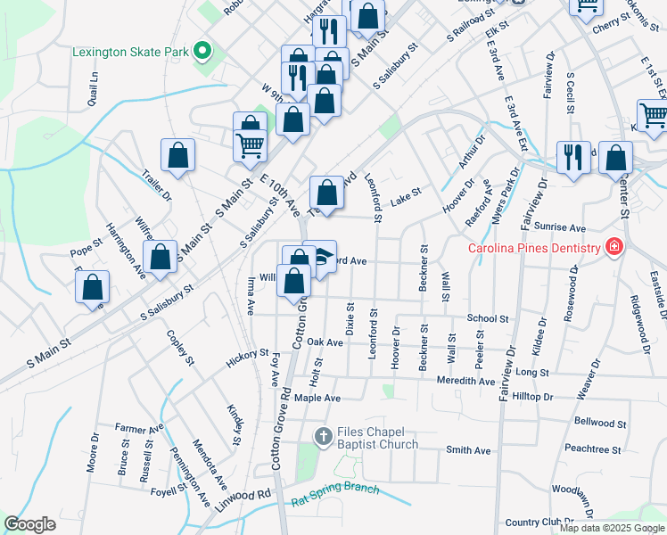 map of restaurants, bars, coffee shops, grocery stores, and more near 304 Holt Street in Lexington