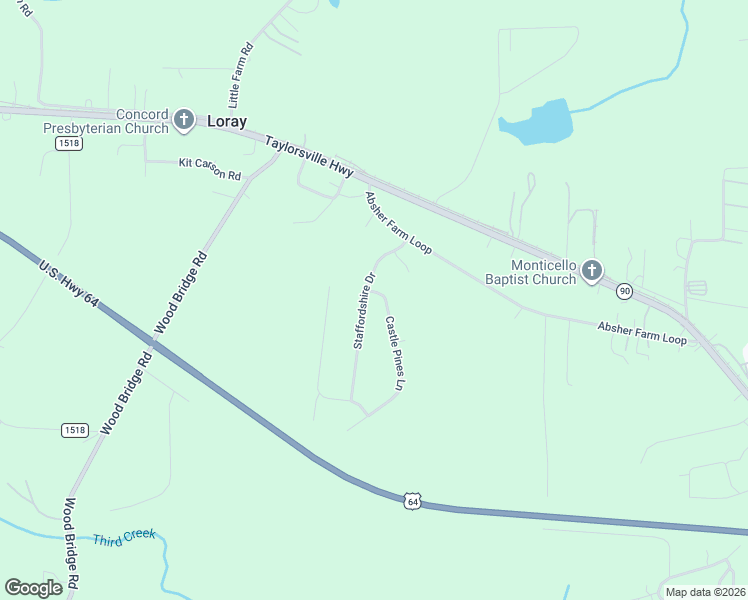 map of restaurants, bars, coffee shops, grocery stores, and more near 142 Staffordshire Drive in Statesville