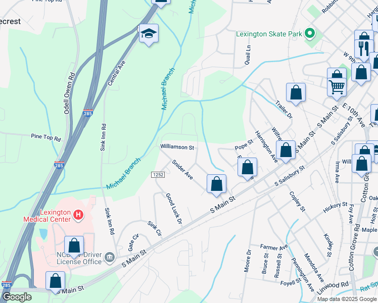 map of restaurants, bars, coffee shops, grocery stores, and more near in Lexington