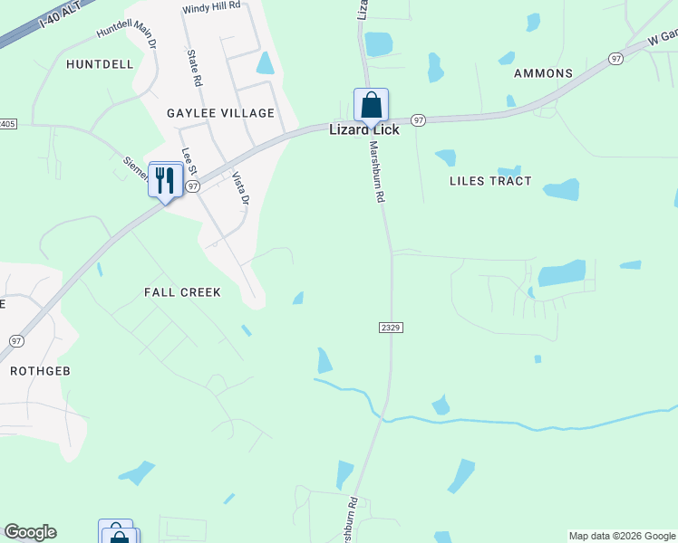 map of restaurants, bars, coffee shops, grocery stores, and more near 1525 Marshburn Road in Wendell