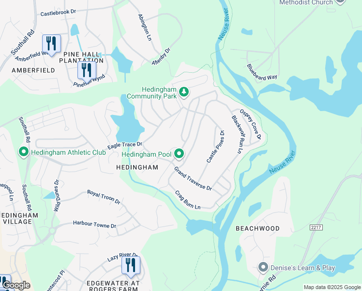 map of restaurants, bars, coffee shops, grocery stores, and more near 2109 Turtle Point Drive in Raleigh