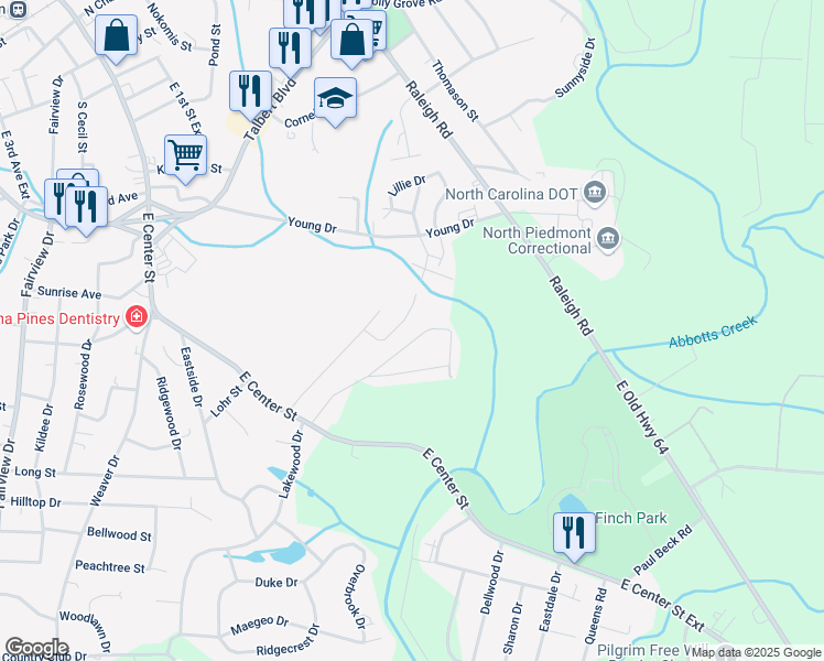 map of restaurants, bars, coffee shops, grocery stores, and more near 207 Druid Hills Drive in Lexington