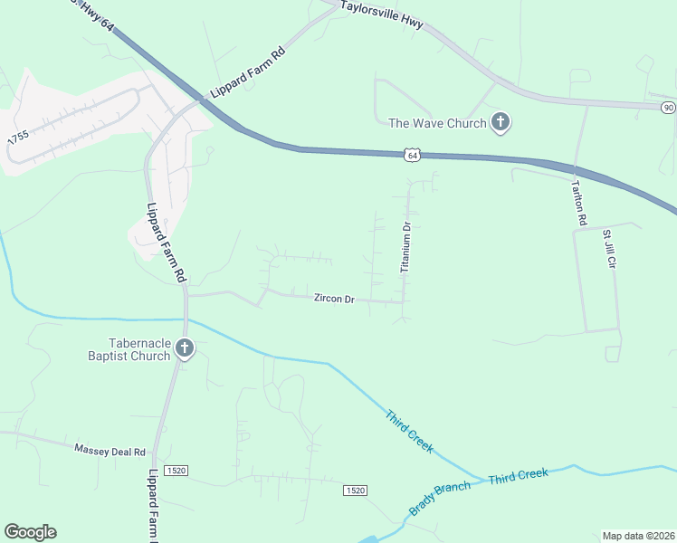 map of restaurants, bars, coffee shops, grocery stores, and more near 117 Peridot Drive in Statesville