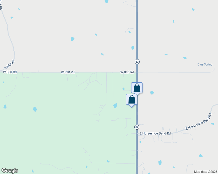 map of restaurants, bars, coffee shops, grocery stores, and more near 25049 South 519 Road in Park Hill