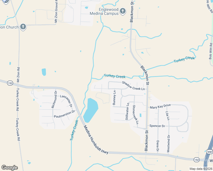 map of restaurants, bars, coffee shops, grocery stores, and more near 259 Shadow Creek Lane in Medina