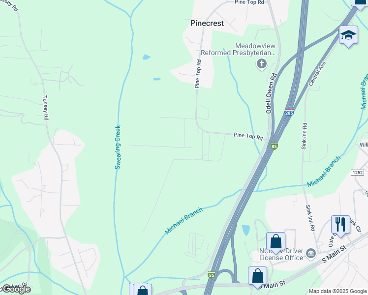 map of restaurants, bars, coffee shops, grocery stores, and more near 98 Brushy Drive in Lexington
