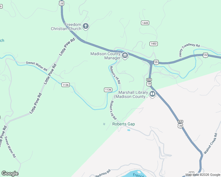 map of restaurants, bars, coffee shops, grocery stores, and more near 335-339 Dry Branch Road in Marshall