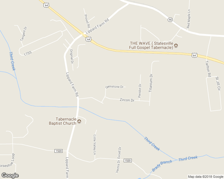 map of restaurants, bars, coffee shops, grocery stores, and more near 146 Gemstone Drive in Statesville