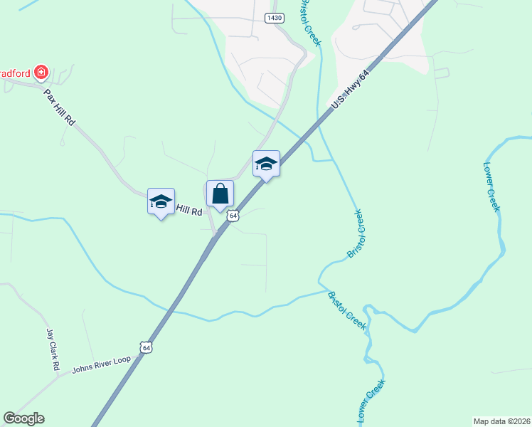map of restaurants, bars, coffee shops, grocery stores, and more near 2068 Rader Circle in Morganton