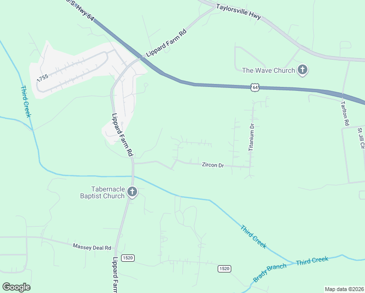 map of restaurants, bars, coffee shops, grocery stores, and more near 146 Gemstone Drive in Statesville
