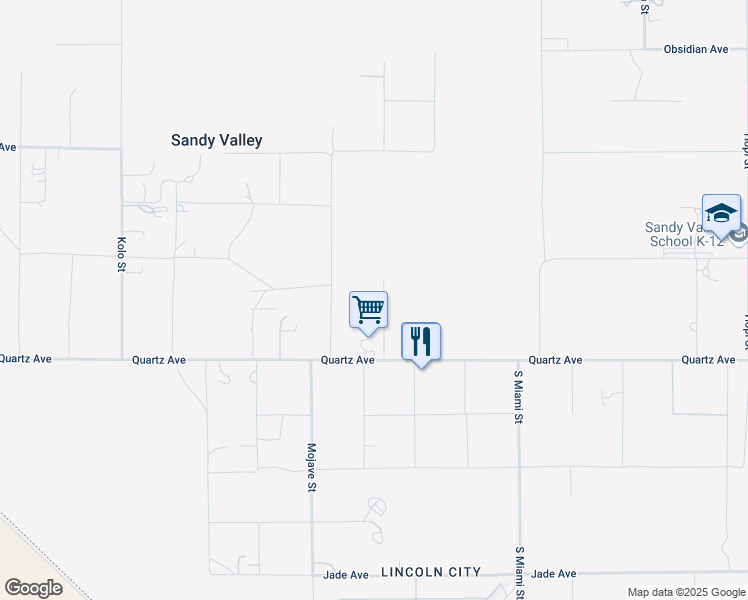 map of restaurants, bars, coffee shops, grocery stores, and more near 167 Mohican Street in Sandy Valley