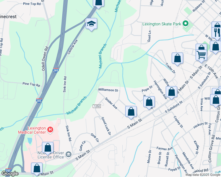 map of restaurants, bars, coffee shops, grocery stores, and more near 310 Williamson Street in Lexington