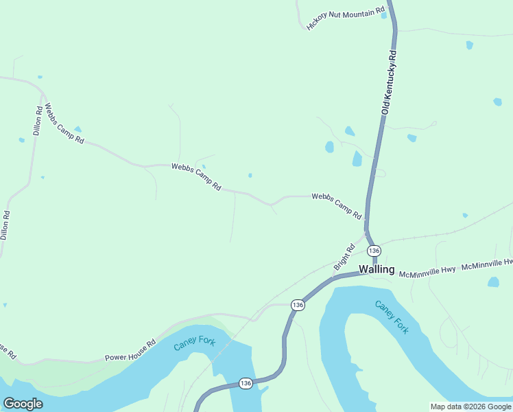 map of restaurants, bars, coffee shops, grocery stores, and more near 527 Webbs Camp Road in Walling