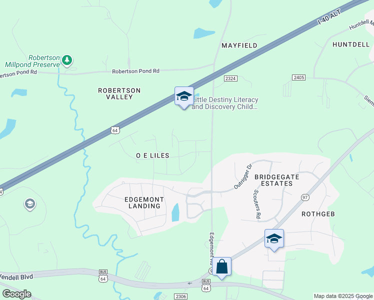map of restaurants, bars, coffee shops, grocery stores, and more near 1129 Edgemont Road in Wendell