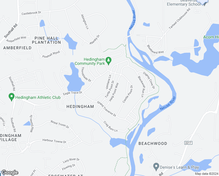 map of restaurants, bars, coffee shops, grocery stores, and more near 2109 Haig Point Way in Raleigh