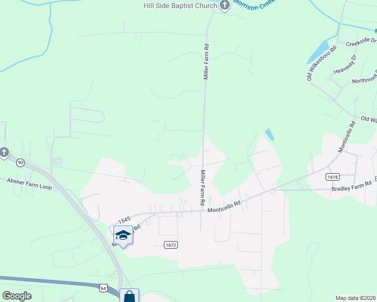 map of restaurants, bars, coffee shops, grocery stores, and more near 123 Hannah Brooke Lane in Statesville