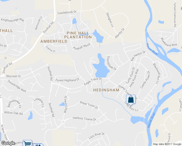 map of restaurants, bars, coffee shops, grocery stores, and more near 2001 Shadow Creek Drive in Raleigh