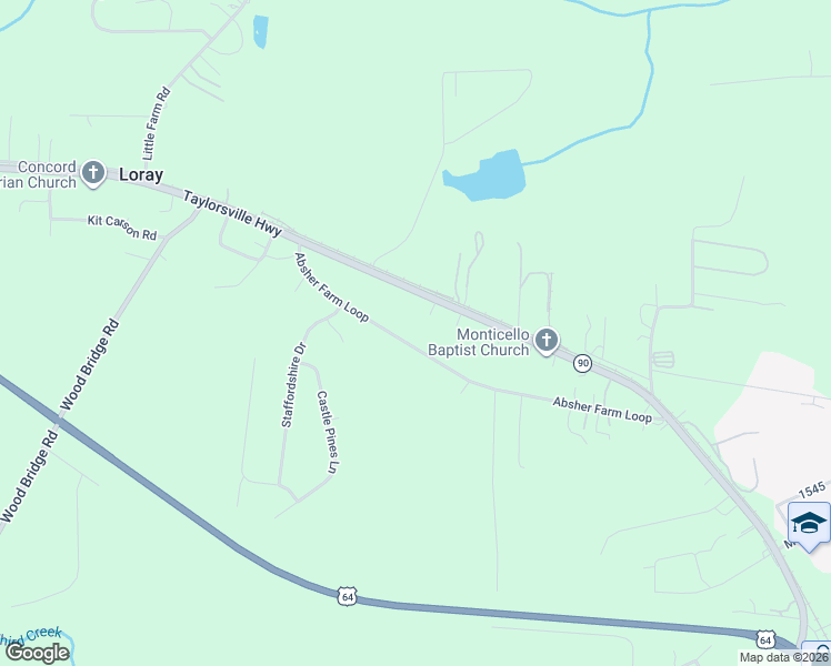 map of restaurants, bars, coffee shops, grocery stores, and more near 3677 Taylorsville Highway in Statesville