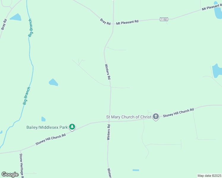 map of restaurants, bars, coffee shops, grocery stores, and more near Winters Road in Bailey