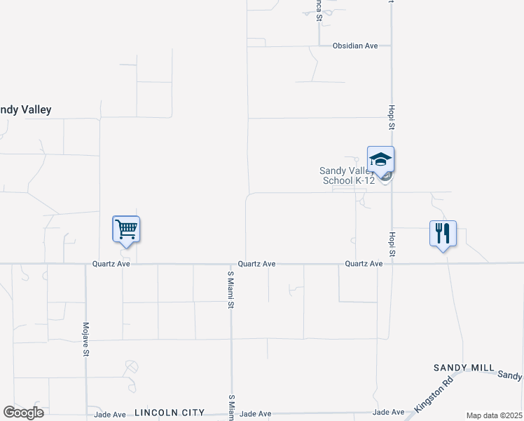 map of restaurants, bars, coffee shops, grocery stores, and more near 26 Miami Street in Sandy Valley