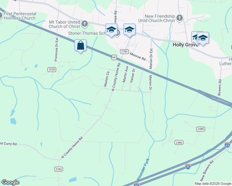map of restaurants, bars, coffee shops, grocery stores, and more near 2004 Marion Drive in Lexington