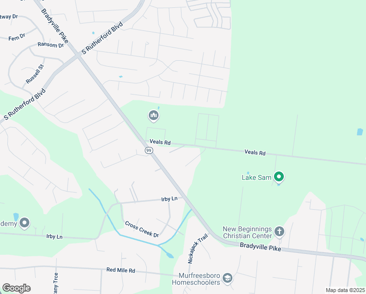 map of restaurants, bars, coffee shops, grocery stores, and more near 113 Veals Pl in Murfreesboro