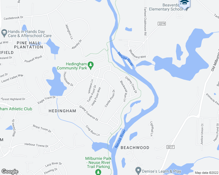 map of restaurants, bars, coffee shops, grocery stores, and more near 5309 Sahalle Lane in Raleigh