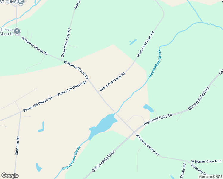 map of restaurants, bars, coffee shops, grocery stores, and more near 3038 West Hornes Church Road in Bailey