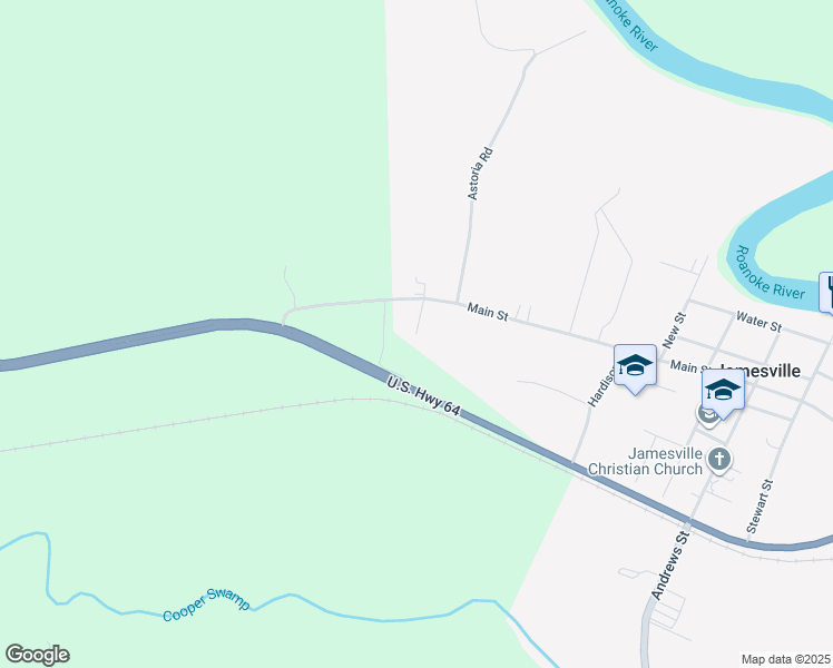 map of restaurants, bars, coffee shops, grocery stores, and more near 509 Hillcrest Ct in Jamesville