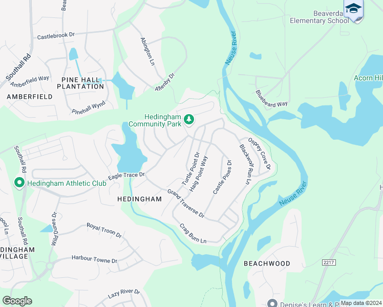 map of restaurants, bars, coffee shops, grocery stores, and more near 2184 Ventana Lane in Raleigh