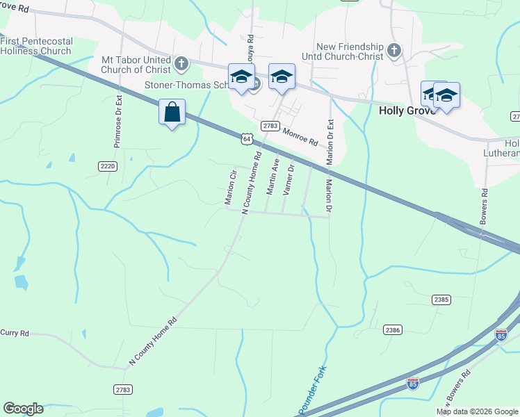 map of restaurants, bars, coffee shops, grocery stores, and more near 2004 Marion Drive in Lexington