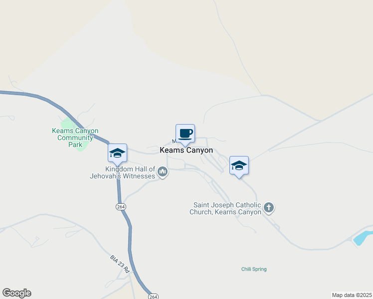 map of restaurants, bars, coffee shops, grocery stores, and more near in Keams Canyon