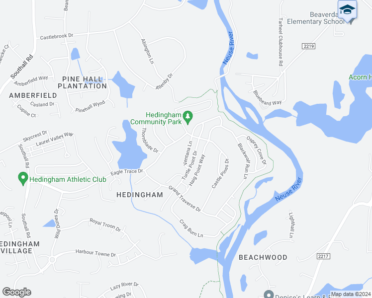 map of restaurants, bars, coffee shops, grocery stores, and more near 2185 Ventana Lane in Raleigh
