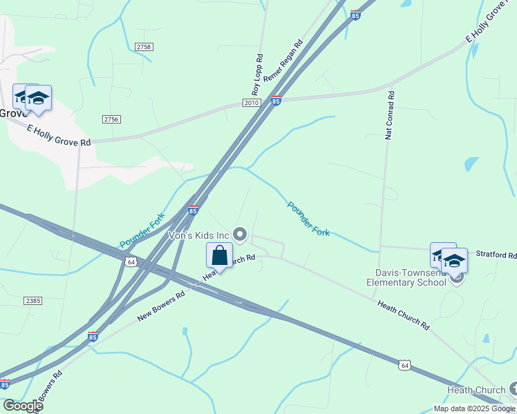 map of restaurants, bars, coffee shops, grocery stores, and more near 227 Hillie Byerly Lane in Lexington