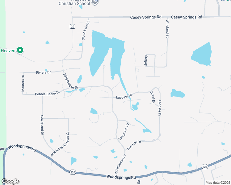 map of restaurants, bars, coffee shops, grocery stores, and more near 2414 Ridgepointe Drive in Jonesboro