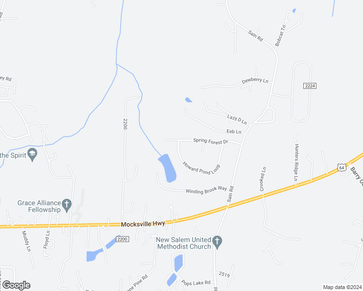 map of restaurants, bars, coffee shops, grocery stores, and more near 177 Spring Forest Drive in Statesville
