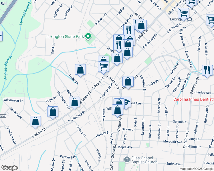 map of restaurants, bars, coffee shops, grocery stores, and more near 114 East 11th Avenue in Lexington