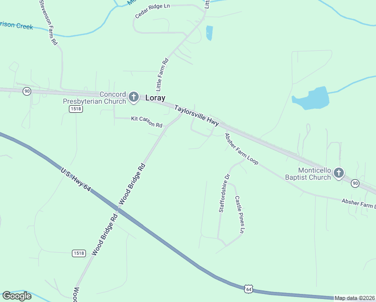 map of restaurants, bars, coffee shops, grocery stores, and more near 128 Penguin Lane in Statesville