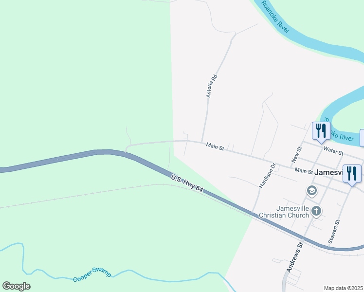 map of restaurants, bars, coffee shops, grocery stores, and more near 101-509 Hillcrest Ct in Jamesville