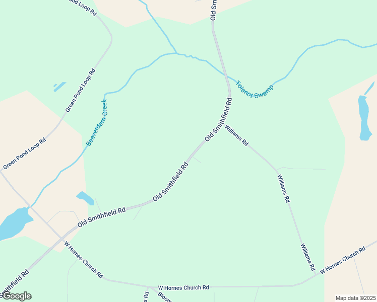 map of restaurants, bars, coffee shops, grocery stores, and more near 10624 Old Smithfield Road in Bailey