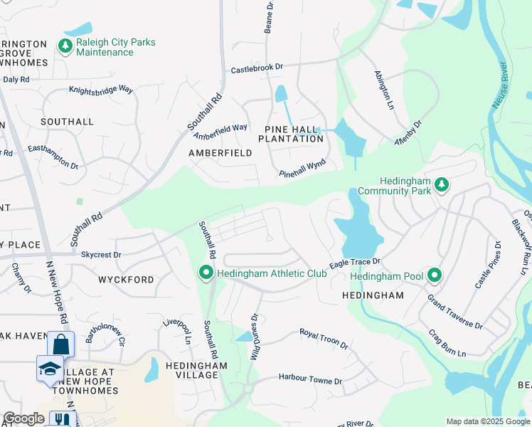 map of restaurants, bars, coffee shops, grocery stores, and more near 2738 Burgundy Star Drive in Raleigh