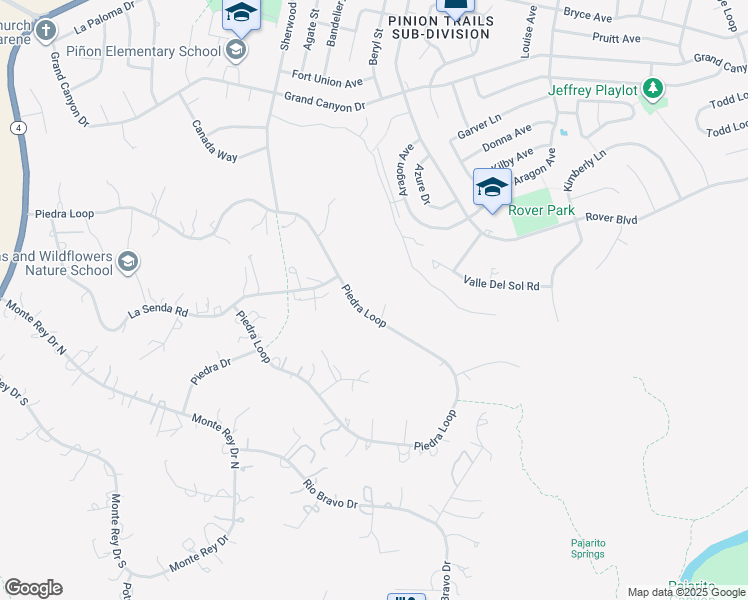 map of restaurants, bars, coffee shops, grocery stores, and more near 145 Piedra Loop in White Rock