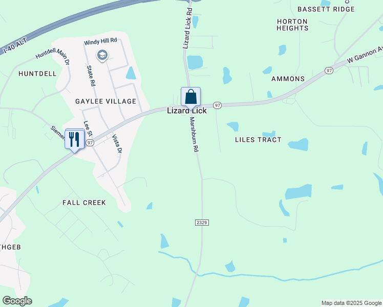 map of restaurants, bars, coffee shops, grocery stores, and more near 1633 Marshburn Road in Wendell