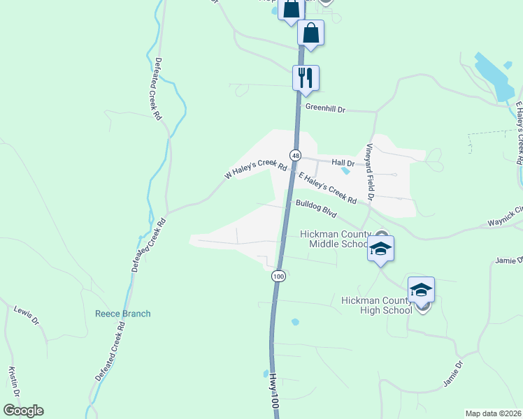map of restaurants, bars, coffee shops, grocery stores, and more near 1107 Chestnut Street in Centerville