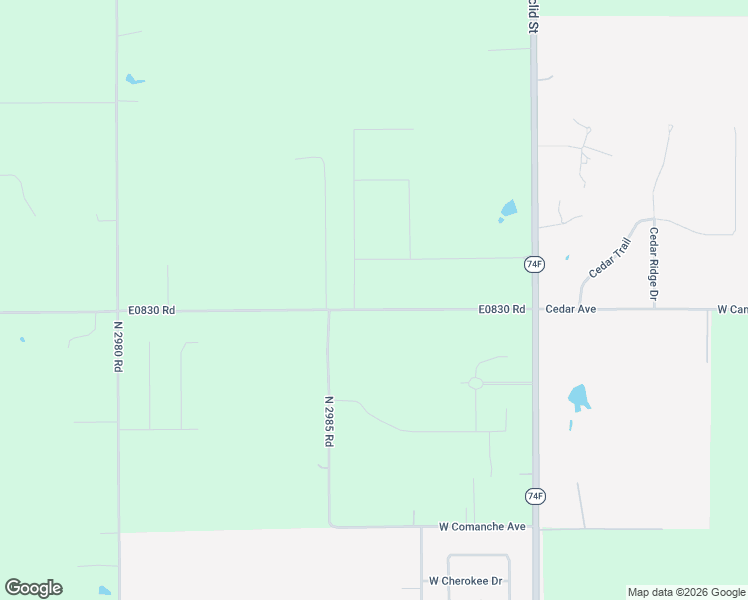 map of restaurants, bars, coffee shops, grocery stores, and more near E0830 Road in Cashion