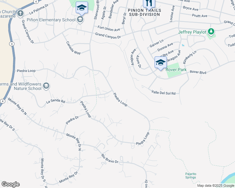 map of restaurants, bars, coffee shops, grocery stores, and more near 145 Piedra Loop in White Rock