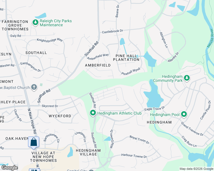 map of restaurants, bars, coffee shops, grocery stores, and more near 5700 Skycrest Drive in Raleigh